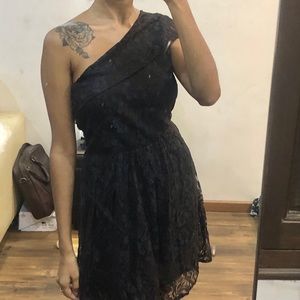 One shoulder lace dress
